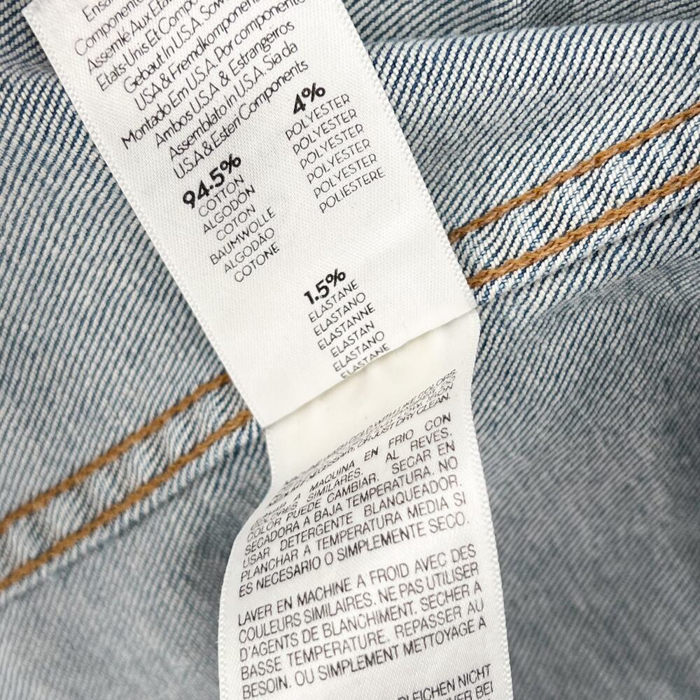 MOTHER The Bruiser Crop Denim Jacket Women’s Size Small Love Gun Distressed - Picture 5 of 7